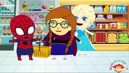 Spiderman Baby Stealing Candy in the Supermarket New Episodes! Finger Family Songs Nursery Rhymes