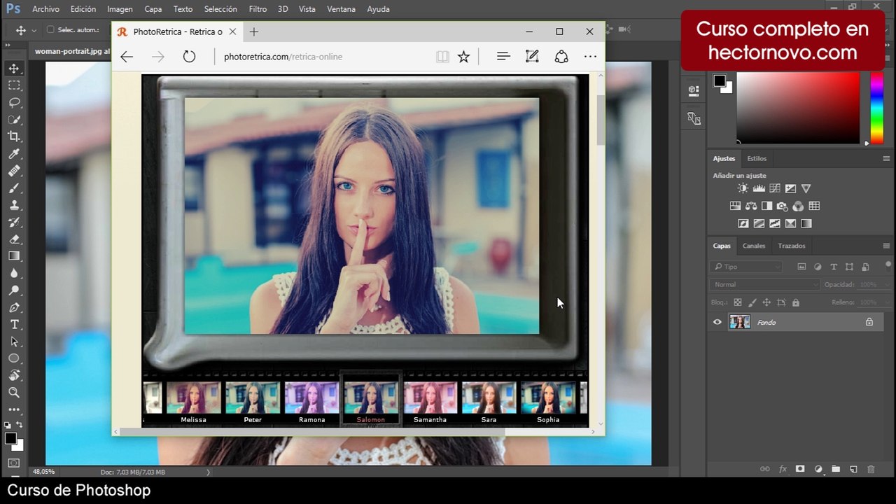 Aprende 30 filtros fotográficos con Photoshop: Filtro Salomon