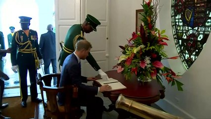 Prince Harry visits Government House in Barbados