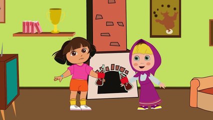 Finger Family Nursery Rhymes ll Masha And Dora Babysitting Poop Funny Story