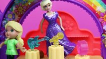 DisneyCarToys Polly Pocket and Frozen Elsa Help at Dora and Friends Cafe Doll Set with Barbie