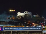 Wrong-way driver leaves 3 injured in crash on Interstate 17