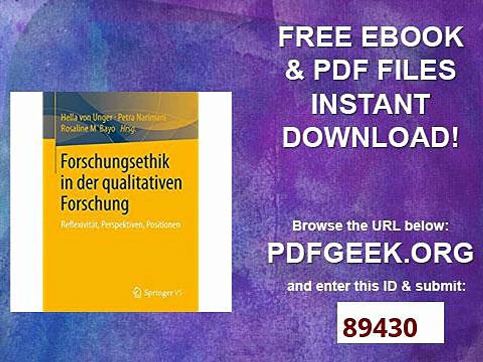 Forschungsethik in der qualitativen Forschung Reflexivität, Perspektiven, Positionen (German Edition)