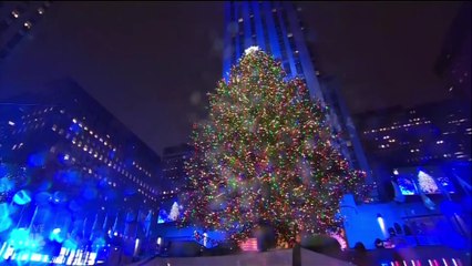 Rockefeller Center tree lights up for the 2016 season!