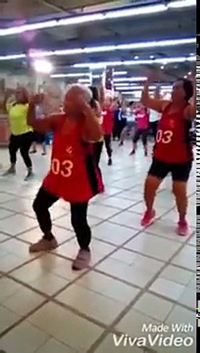 Grandma dancing zumba