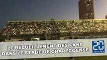 Crash d'avion: Le recueillement des supporters dans le stade de Chapecoense