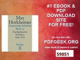 Gesammelte Schriften in 19 Bänden Band 14 Nachgelassene Schriften 1949-1972 (Max Horkheimer, Gesammelte Schriften...
