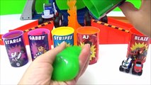 Blaze & The Monster Machines Slime Toys Surprises! Learn Colors, Blaze, AJ, Crusher Race Video, Kids