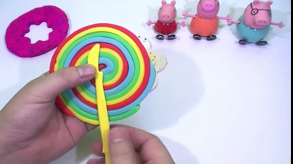 PLAY DOH! - Peppa Pig Español Learning Make Lollipop Rainbow Videos For Kids