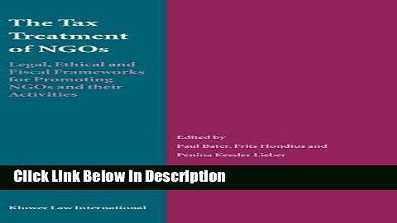 [Download] The Tax Treatment of Ngos: Legal, Fiscal and Ethical Standards for Promoting NGOs and