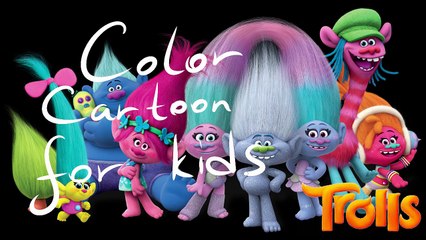 New Trolls Coloring Cartoon for kids 2016. Coloring page video for toddlers.