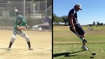 Batter&apos;s Incredibly Complicated Hit & Pro Golfer&apos;s Amazing Trick Shot