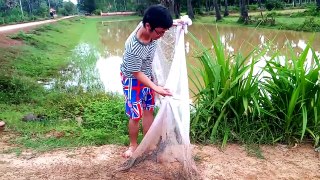 Amazing net Fishing in prey veng cambodia