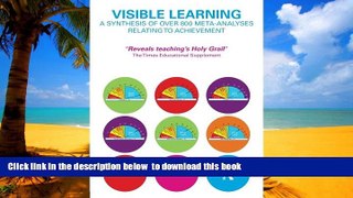 Buy John Hattie Visible Learning: A Synthesis of Over 800 Meta-Analyses Relating to Achievement