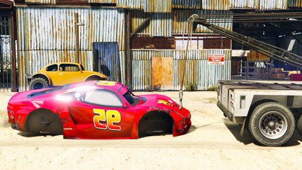 Lightning McQueen in Trouble! Spiderman in car Cartoon for Children Nursery Rhymes with Action