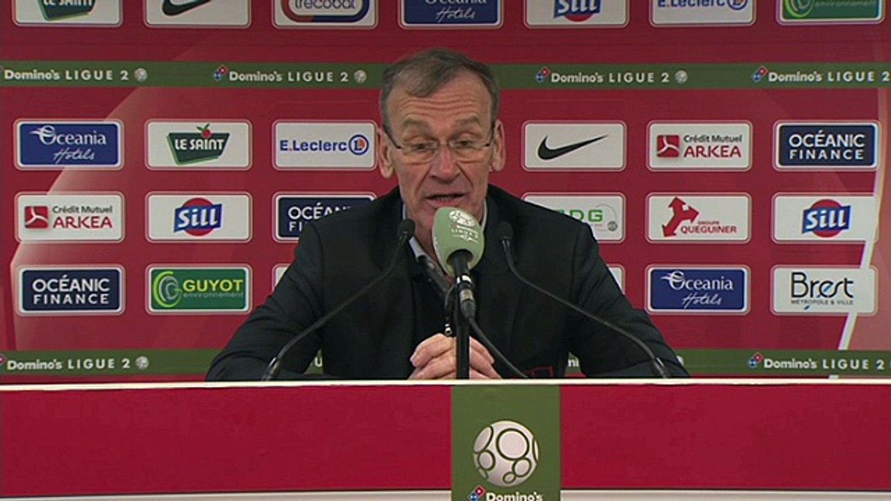 Réaction de Jean-Marc Furlan et Jean-Louis Garcia après Stade Brestois 29 - ESTAC Troyes