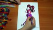 Monster High New Coloring Pages for Kids Colors Draculaura Coloring colored markers felt pens