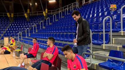 Gabriel visita sus ex compañeros del FC Barcelona Lassa