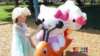 Giant Hello Kitty Jack and Jill Nursery Rhyme, Elsa at the Park, Jack and Jill Went Up The Hill Song
