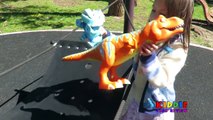 Careless Dad Crushes Toy Dinosaurs Under Car, Dinosaur Train Toys, Dinosaur Train T Rex, Car Prank