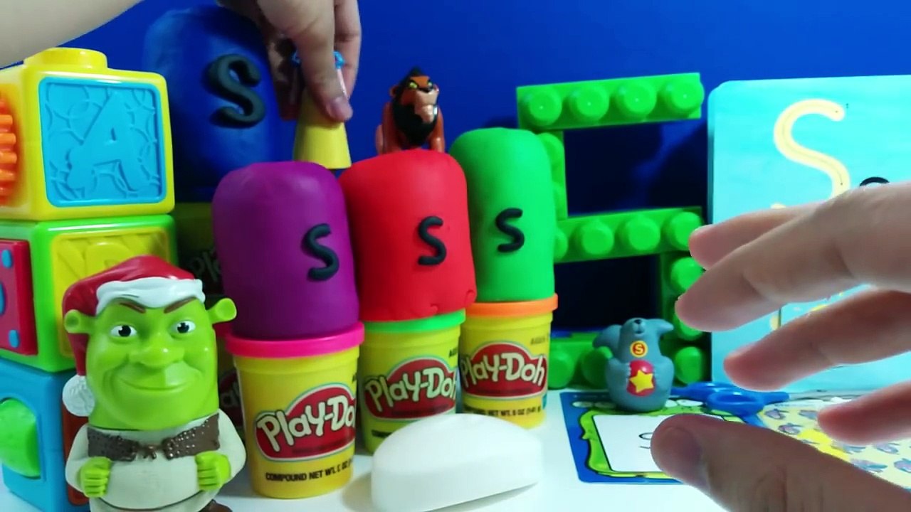 The Letter S with ABC Surprise Eggs - S is for Soap Shrek Spiderman Snow White