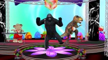 Gorilla Elephant Play Music Hockey Pockey Dance | Animals Finger Family Nursery Rhymes Collection