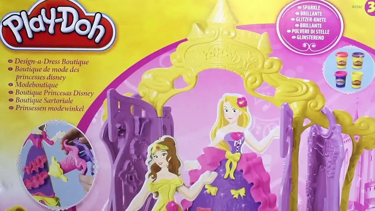 Play Doh Design a Dress Boutique Playset Disney Princess Belle Ariel Rapunzel DIY Play Dough Toys