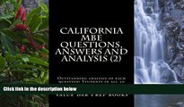 Buy Value Bar Prep books California MBE Questions,  Answers and Analysis (2): Outstanding analysis