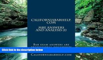 Buy California Bar Help California Bar Help - MBE Answers And Analysis (1): Bar exam answers are