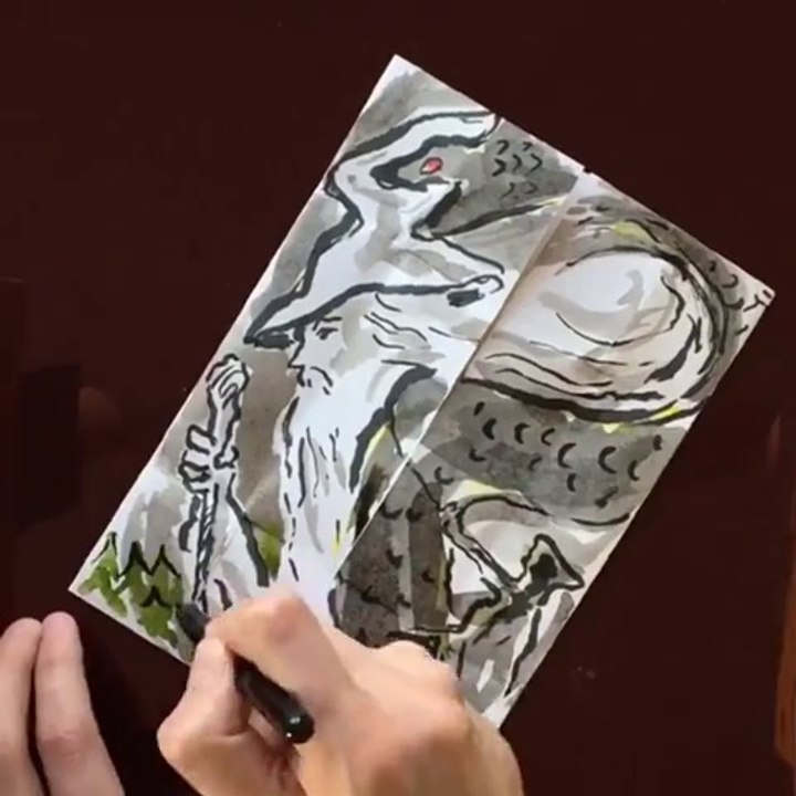 Cet artiste incroyable dessine des éléments du Seigneur des anneaux d'une façon insolite