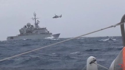 Armel Le Cléac'h rencontre la Marine nationale (Vendée Globe)