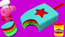 PLAY DOH FROZEN! - CREATE ice cream rainbow star with play-doh along peppa pig