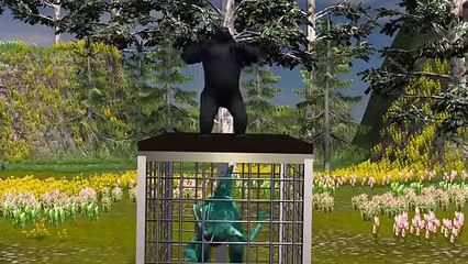 Finger Family Songs | Gorilla Vs Dinosaur in 3D | Kiddy Rhymes