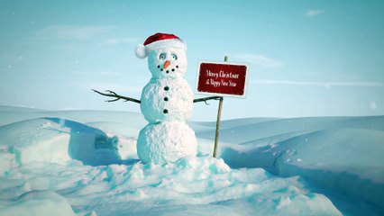 Funny Snowman greeting card video intro logo reveal