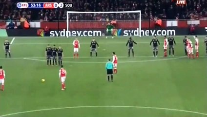 Granit Xhaka Powerfull Free Kick HD Arsenal 0 2 Southampton 30.11.2016 HD