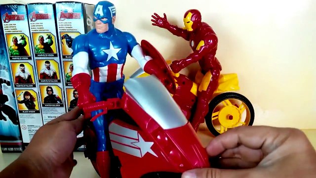Iron man & Captain america with defender cycle | Titan hero series | superhero avengers | cars toys