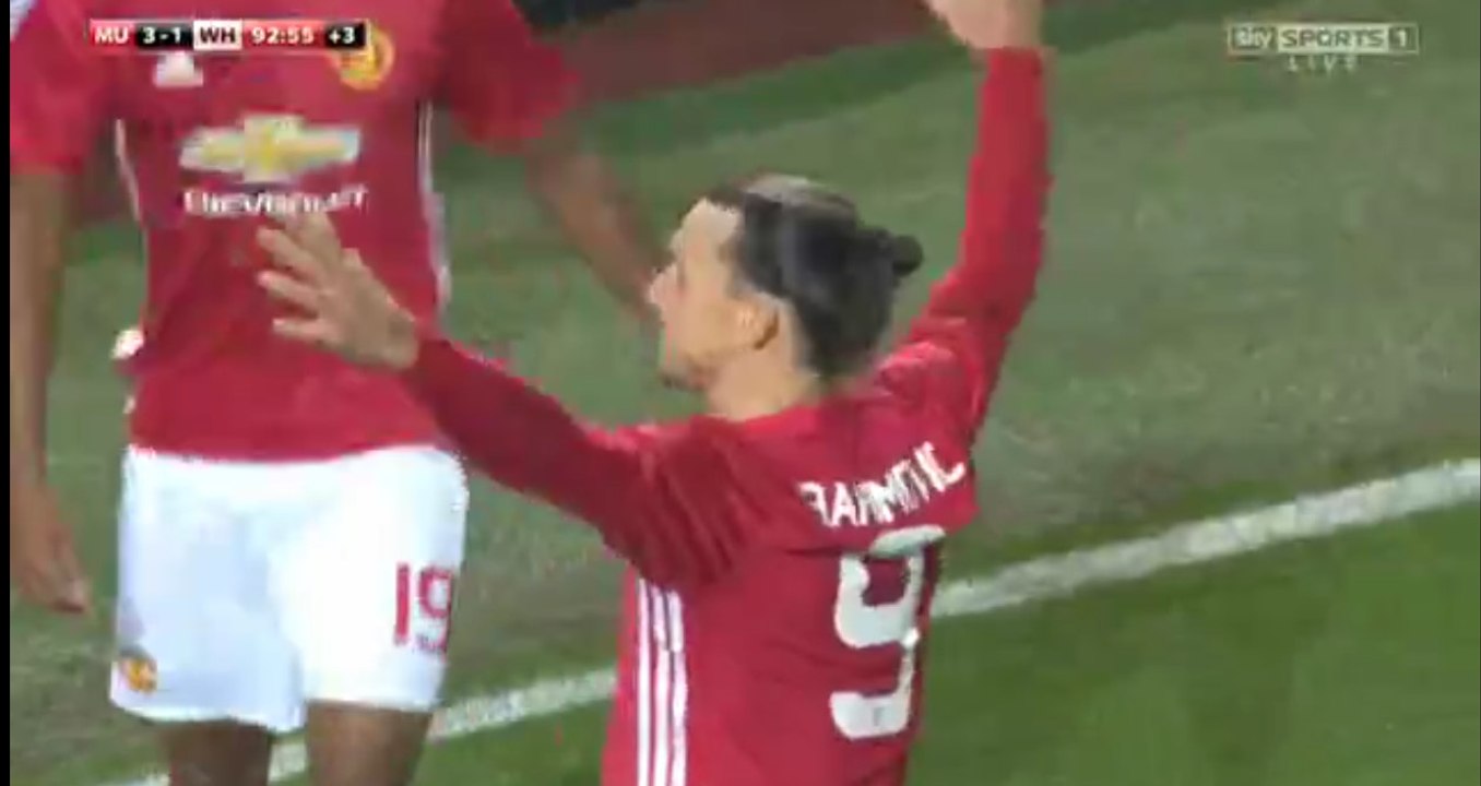 Zlatan Ibrahimovic Second Goal HD - Manchester United 4-1 West Ham United 30.11.2016 HD