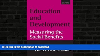 liberty books  Education and Development: Measuring the Social Benefits online to buy