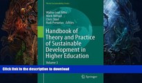 Best book  Handbook of Theory and Practice of Sustainable Development in Higher Education: Volume