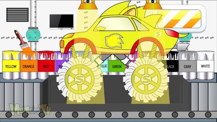 Learn Colors With Sonic Monster Truck - Videos Learning For Kids