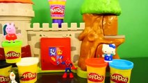 PLAY DOH Haunted House Decorating Spiderman Frozen Olaf Peppa Pig Hello Kitty Halloween