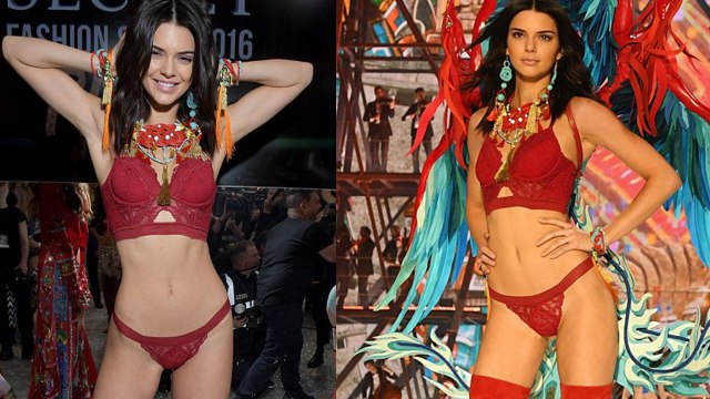 Kendall Jenner Wears Racy Red Lingerie at Victoria's Secret Show