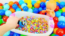 Hide and Seek Surprise Toys Candy Smarties Bath with Baby Doll Ball Pit Show Colorfull