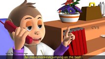 Five Little Monkeys Jumping on the Bed Nursery Rhyme 3D Animation Rhymes for Children