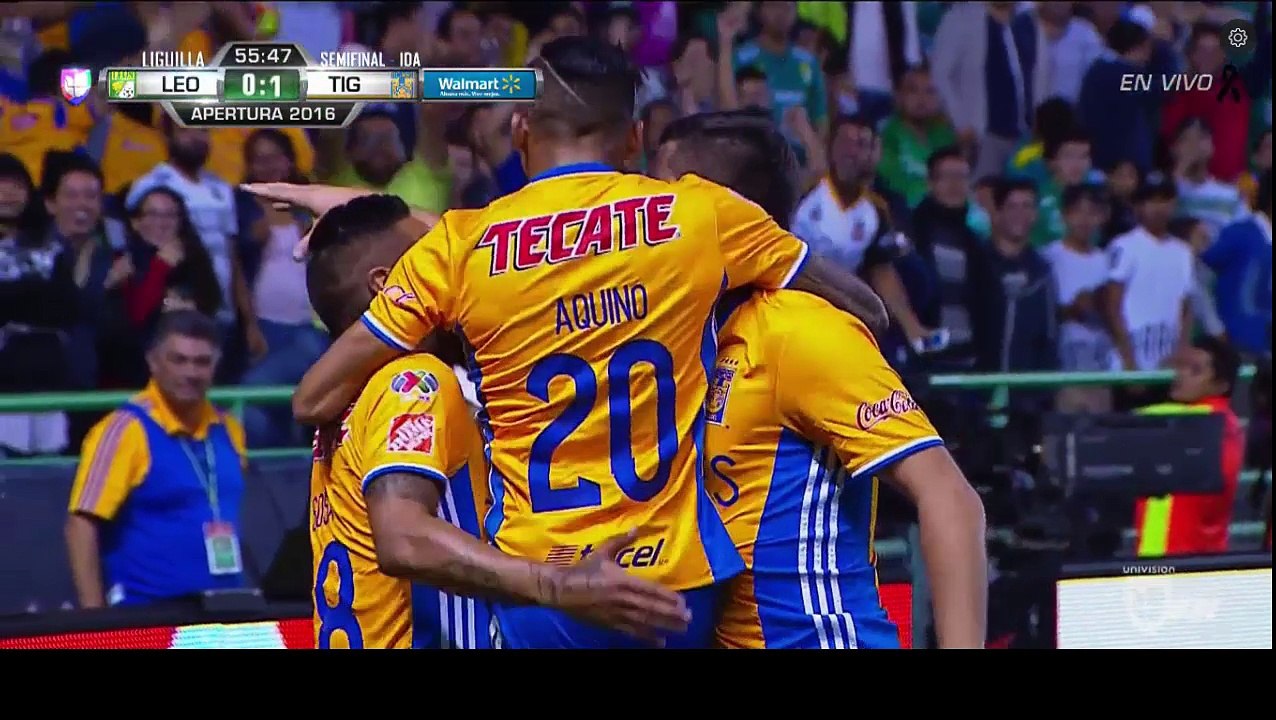 Golazo de Gignac en el Leon 0 - 1 Tigres Semifinal de Ida Apertura 2016