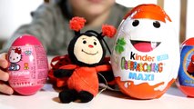 Kinder Easter LadyBird, SpiderMan Red Egg, Kinder Valentines Day Surprise Egg Hello Kitty