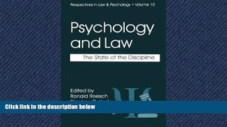 FAVORIT BOOK Psychology and Law: The State of the Discipline (Perspectives in Law   Psychology)