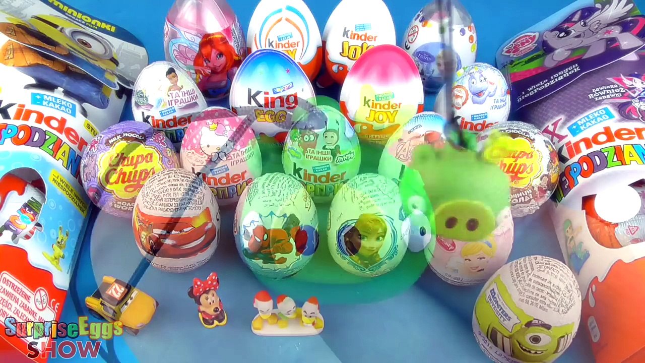 30 Jajka Niespodzianka Minionki My Little Pony Cars Kinder Niespodzianki Masza i Niedzwiedz Jaja