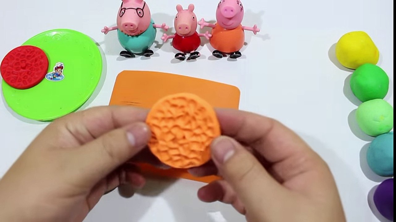 GREAT Play Doh Cakes!!! - CREATE Cakes Rainbow COLORS Tasty Cookies Along Peppa pig español