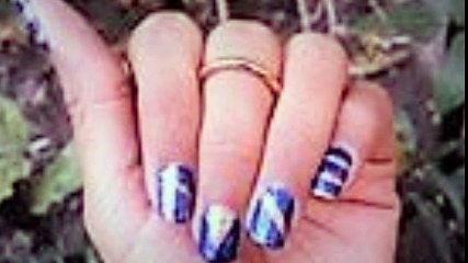 Get Double shade glitter nails with sellotape in 30 secs